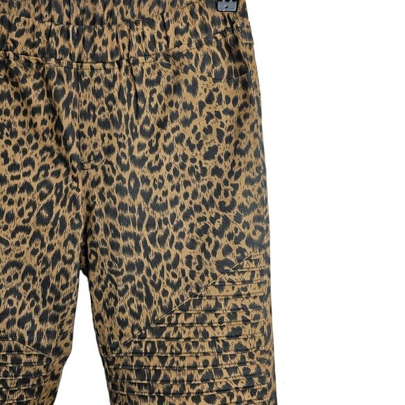 💥213 Umgee Animal Print Moto Pull On Jegging Pants - Picture 3 of 8